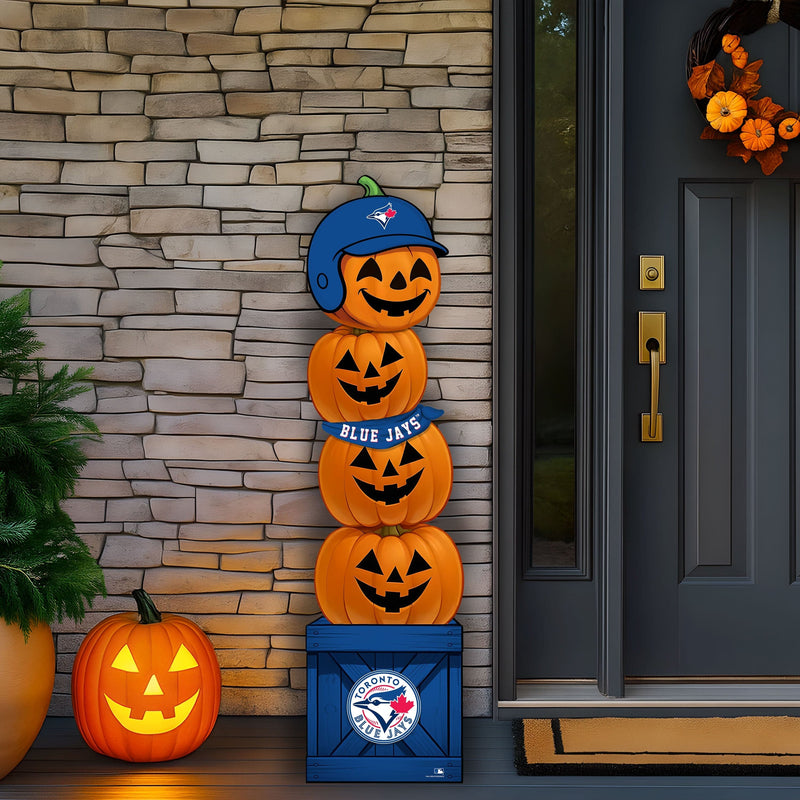 Load image into Gallery viewer, Fan Creations 46 inch MLB Toronto Blue Jays Stacked Pumpkin Bandana - Scarf
