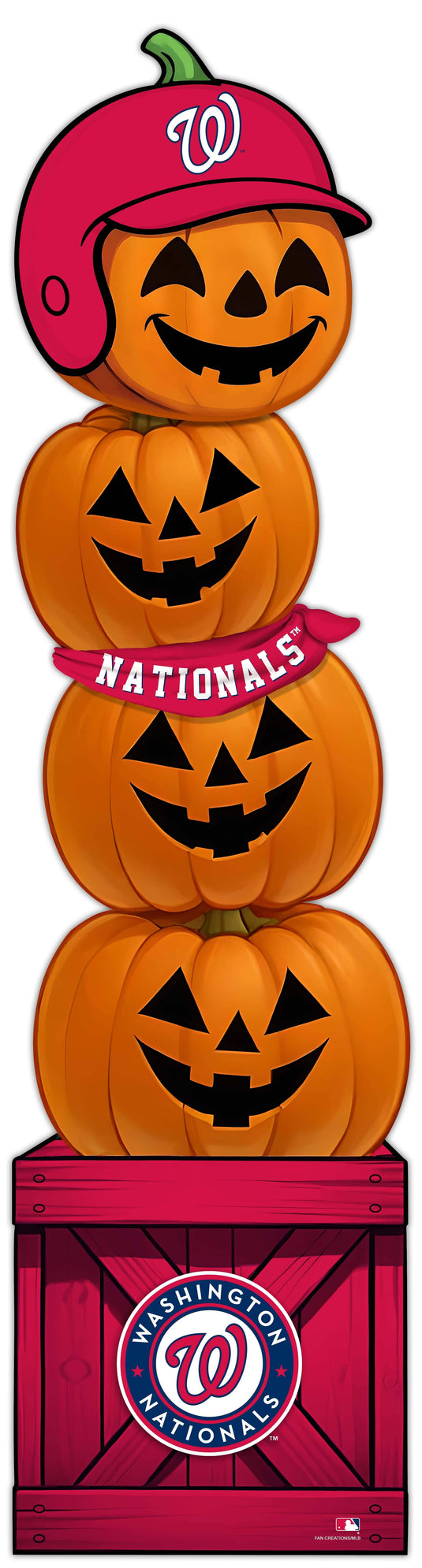Fan Creations 46 inch MLB Washington Nationals Stacked Pumpkin Bandana - Scarf