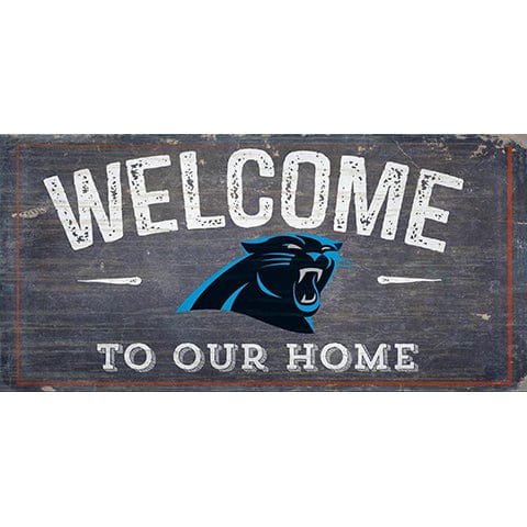 Fan Creations 6x12 Horizontal Carolina Panthers Welcome Distressed 6 x 12