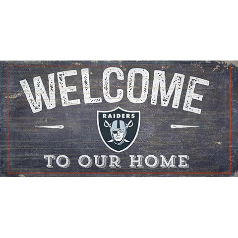 Fan Creations 6x12 Horizontal Las Vegas Raiders Welcome Distressed 6 x 12