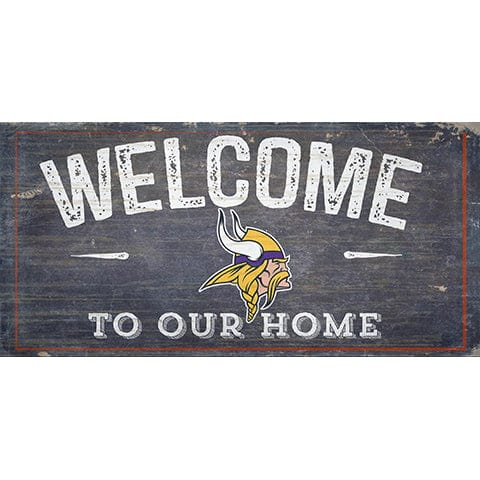 Fan Creations 6x12 Horizontal Minnesota Vikings Welcome Distressed 6 x 12