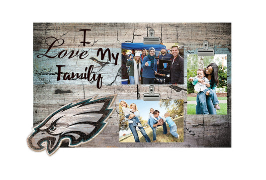 Fan Creations Desktop Stand Philadelphia Eagles I Love My Family 11x19 Clip Frame