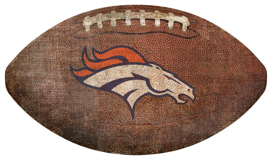 Fan Creations Wall Decor Denver Broncos 12in Football Shaped Sign