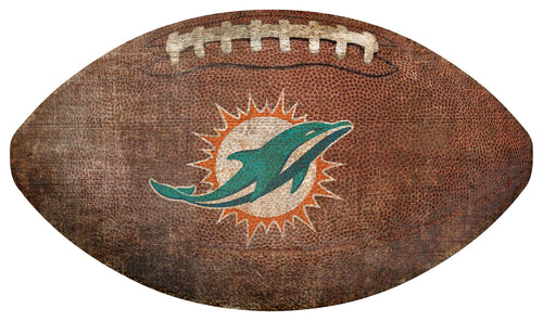 Fan Creations Wall Decor Miami Dolphins 12in Football Shaped Sign