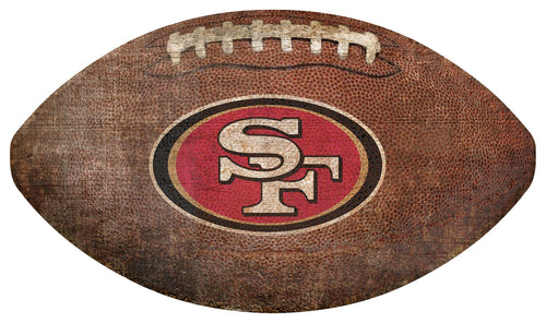 Fan Creations Wall Decor San Francisco 49ers 12in Football Shaped Sign