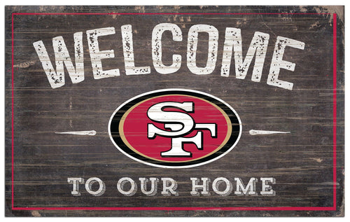 Fan Creations Home Decor San Francisco 49ers  11x19in Welcome Sign