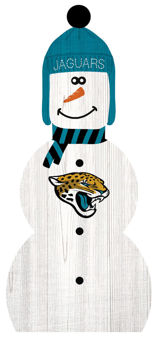 Fan Creations Holiday Home Decor Jacksonville Jaguars Snowman 31in Leaner