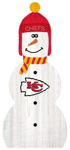 Fan Creations Holiday Home Decor Kansas City Chiefs Snowman 31in Leaner