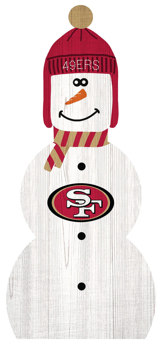 Fan Creations Holiday Home Decor San Francisco 49ers Snowman 31in Leaner