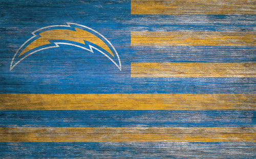 Fan Creations Home Decor Los Angeles Chargers   Distressed Flag 11x19