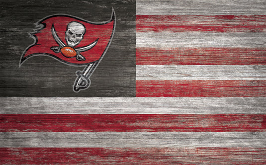 Fan Creations Home Decor Tampa Bay Buccaneers   Distressed Flag 11x19