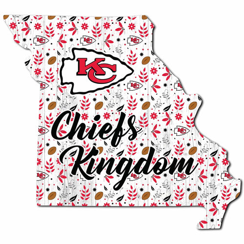 Fan Creations Wall Decor Kansas City Chiefs State Sign 24in