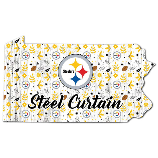 Fan Creations Wall Decor Pittsburgh Steelers State Sign 12in