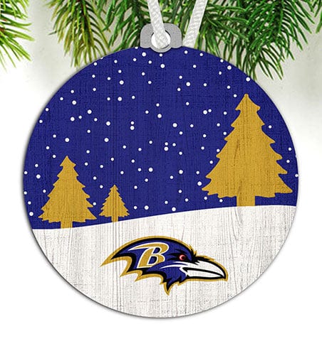 Fan Creations Ornament Baltimore Ravens Snow Scene Ornament