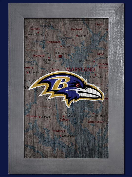 Fan Creations Home Decor Baltimore Ravens   City Map 11x19