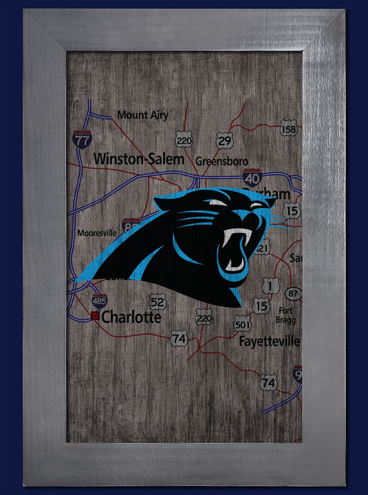 Fan Creations Home Decor Carolina Panthers   City Map 11x19