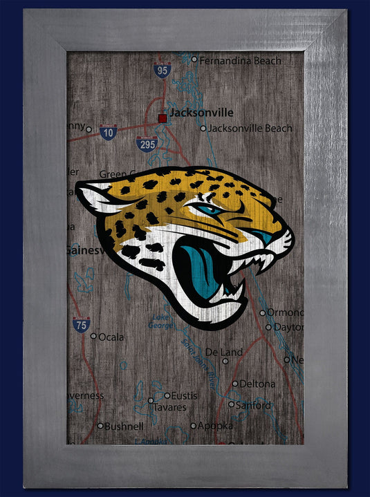 Fan Creations Home Decor Jacksonville Jaguars   City Map 11x19