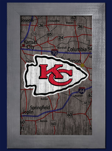 Fan Creations Home Decor Kansas City Chiefs   City Map 11x19