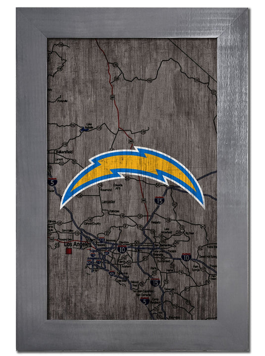 Fan Creations Home Decor Los Angeles Chargers   City Map 11x19