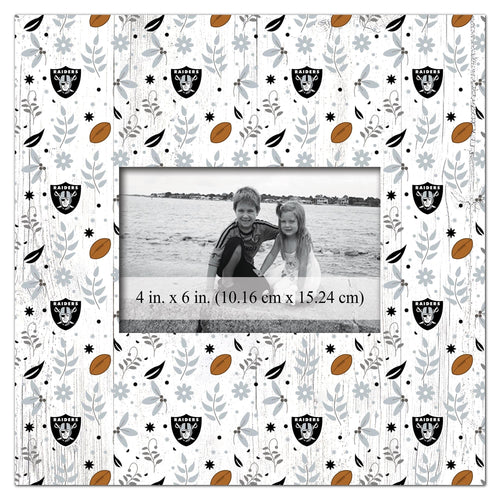 Fan Creations Home Decor Las Vegas Raiders  Floral Pattern 10x10 Frame