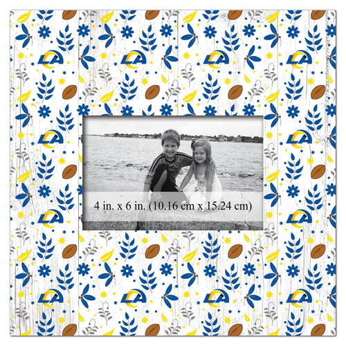 Fan Creations Home Decor Los Angeles Rams  Floral Pattern 10x10 Frame