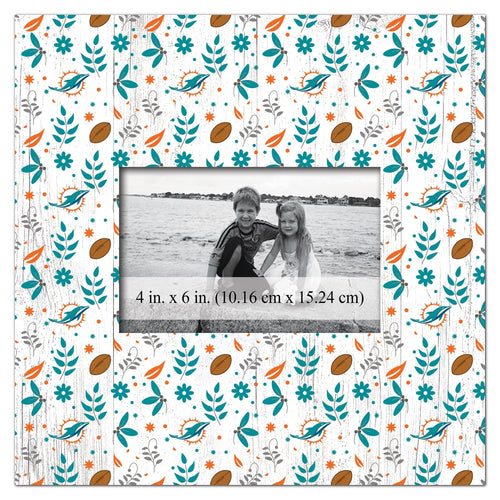 Fan Creations Home Decor Miami Dolphins  Floral Pattern 10x10 Frame