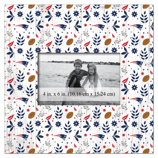 Fan Creations Home Decor New England Patriots  Floral Pattern 10x10 Frame