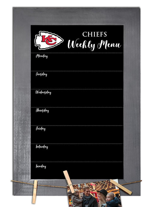 Fan Creations Home Decor Kansas City Chiefs   Weekly Chalkboard With Frame & Clothespins