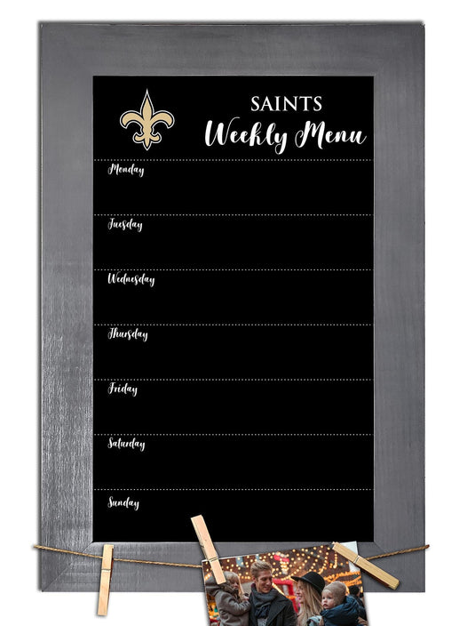 Fan Creations Home Decor New Orleans Saints   Weekly Chalkboard With Frame & Clothespins