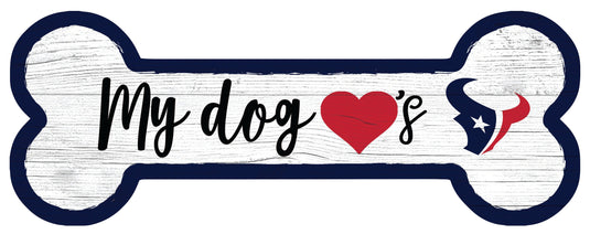 Fan Creations 6x12 Horizontal Houston Texans Dog Bone Sign