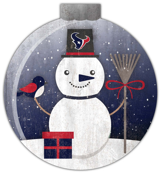 Fan Creations Holiday Home Decor Houston Texans Snowglobe 12in Wall Art