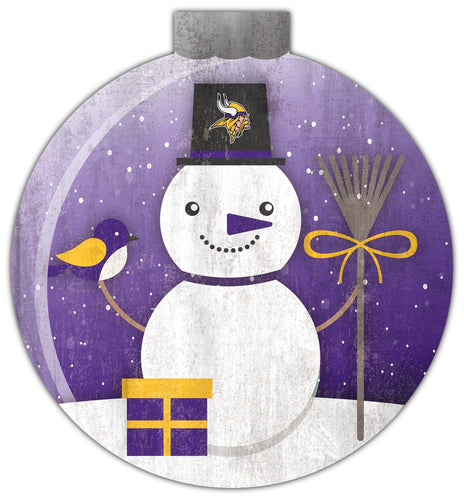 Fan Creations Holiday Home Decor Minnesota Vikings Snowglobe 12in Wall Art