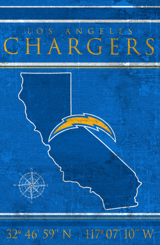 Fan Creations Home Decor Los Angeles Chargers   Coordinates 17x26