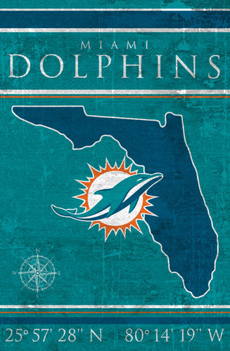 Fan Creations Home Decor Miami Dolphins   Coordinates 17x26