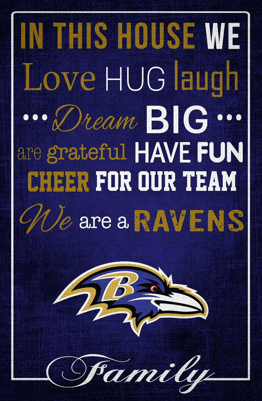 Fan Creations Home Decor Baltimore Ravens   In This House 17x26