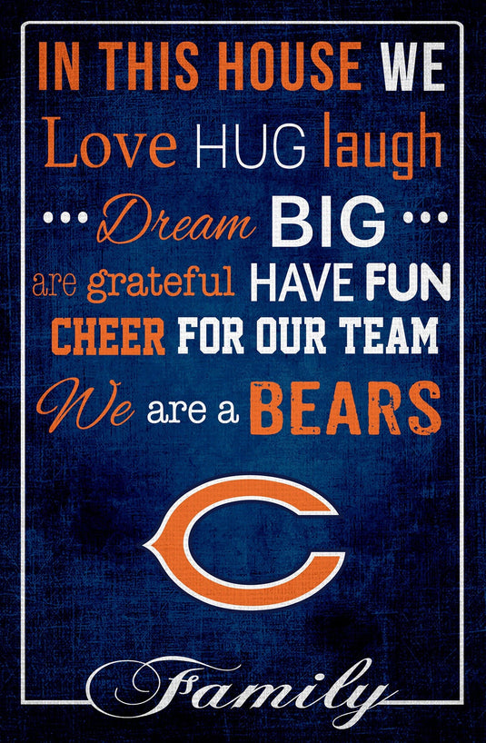 Fan Creations Home Decor Chicago Bears   In This House 17x26