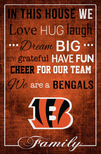 Fan Creations Home Decor Cincinnati Bengals   In This House 17x26