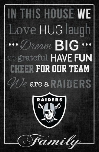 Fan Creations Home Decor Las Vegas Raiders   In This House 17x26