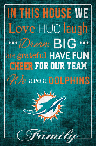 Fan Creations Home Decor Miami Dolphins   In This House 17x26