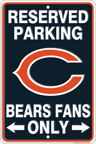 Fan Creations Wall Decor Chicago Bears Reserved Parking Metal 12x18in