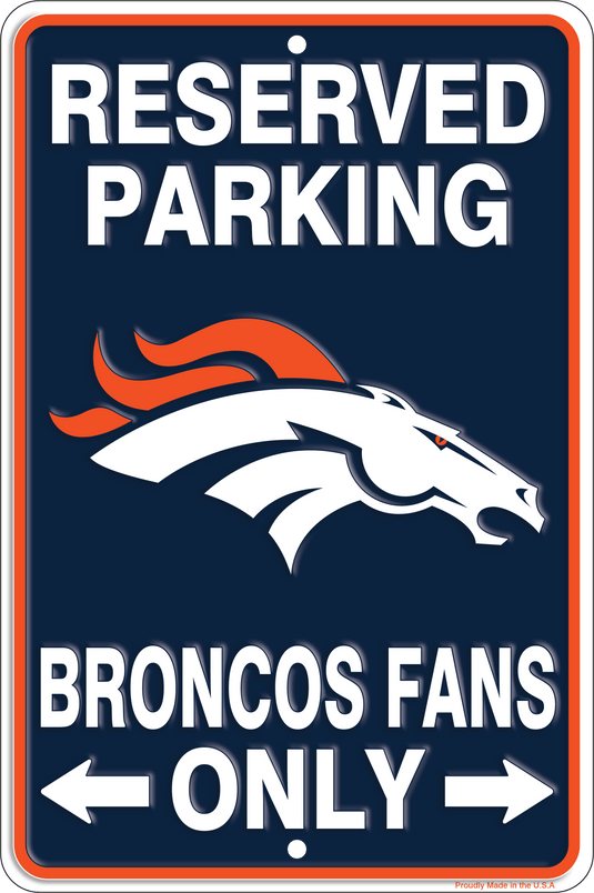 Fan Creations Wall Decor Denver Broncos Reserved Parking Metal 12x18in
