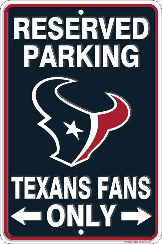 Fan Creations Wall Decor Houston Texans Reserved Parking Metal 12x18in