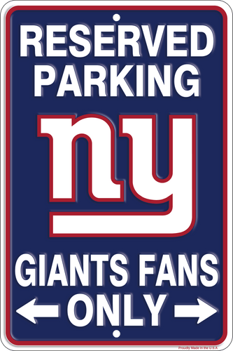 Fan Creations Wall Decor New York Giants Reserved Parking Metal 12x18in