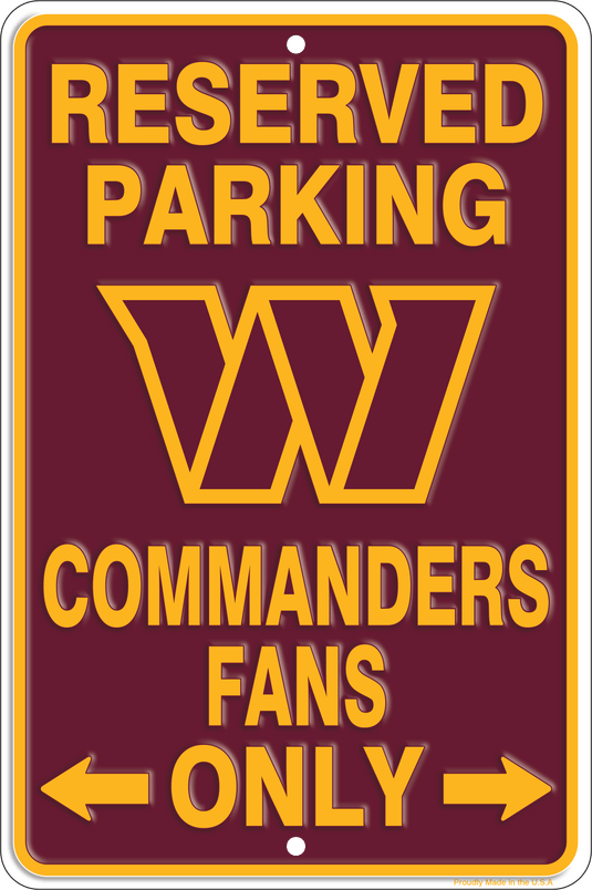 Fan Creations Wall Decor Washington Commanders Reserved Parking Metal 12x18in
