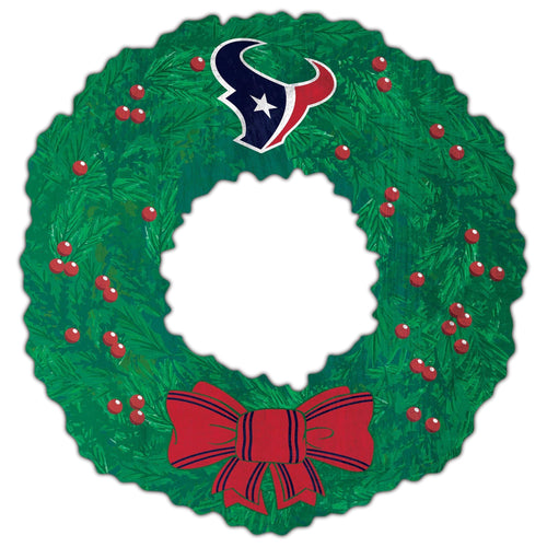 Fan Creations Holiday Home Decor Houston Texans Team Wreath 16in