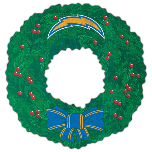 Fan Creations Holiday Home Decor Los Angeles Chargers Team Wreath 16in