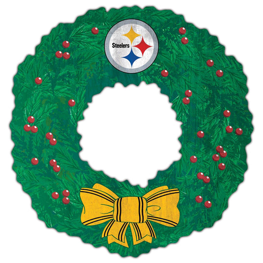 Fan Creations Holiday Home Decor Pittsburgh Steelers Team Wreath 16in