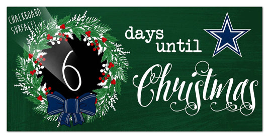 Fan Creations Holiday Home Decor Dallas Cowboys Chalk Christmas Countdown 6x12