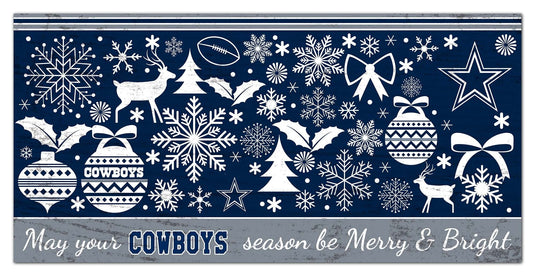 Fan Creations Holiday Home Decor Dallas Cowboys Merry and Bright 6x12