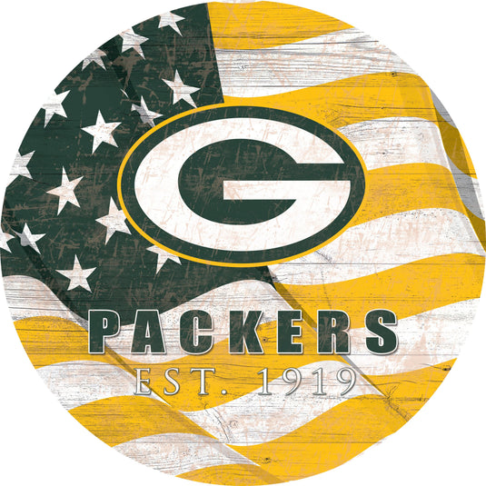Fan Creations Home Decor Green Bay Packers Team Color Flag Circle